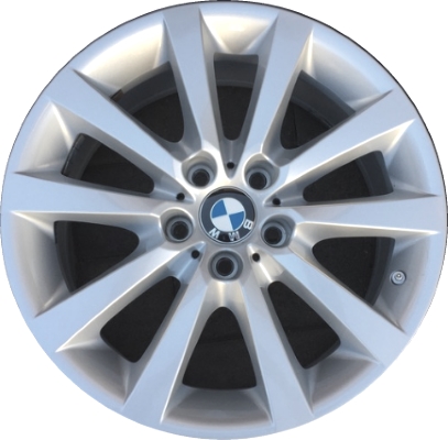 BMW 528i 2011-2016, 535i 2011-2016, 550i 2011-2016, 640i 2012-2019, 650i 2012-2019, ActiveHybrid 5 2012-2015, M6 2016-2019 powder coat silver 18x8 aluminum wheels or rims. Hollander part number 71408, OEM part number 36116790173.