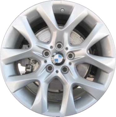 BMW X5 2011-2013 powder coat silver 19x9 aluminum wheels or rims. Hollander part number ALY71440, OEM part number 36116788007.
