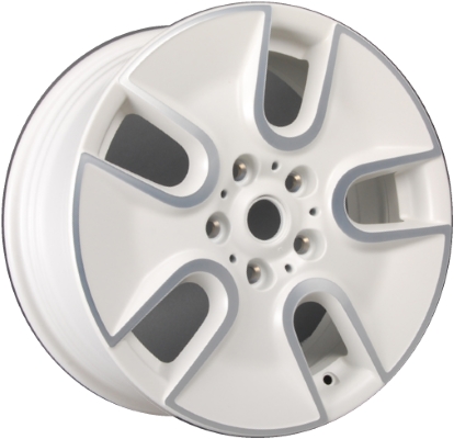 Mini Countryman 2011-2016, Paceman 2013-2016 white machined 17x7 aluminum wheels or rims. Hollander part number 71489U50, OEM part number 36109804372.
