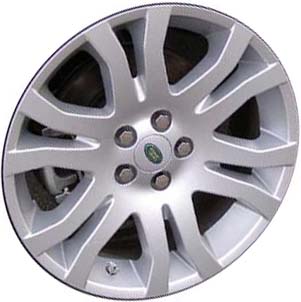Land Rover LR2 2008-2011 powder coat silver 18x8 aluminum wheels or rims. Hollander part number ALY72202, OEM part number LR001152.
