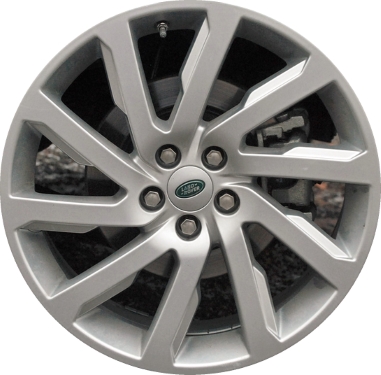 Land Rover LR2 2011-2015 powder coat silver 19x8 aluminum wheels or rims. Hollander part number ALY72227, OEM part number LR023755.