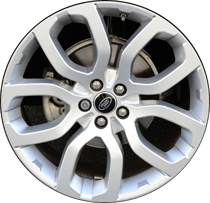 Land Rover Range Rover Evoque 2012-2019 powder coat silver 20x8 aluminum wheels or rims. Hollander part number ALY72235U20, OEM part number LR024425, LR048432.