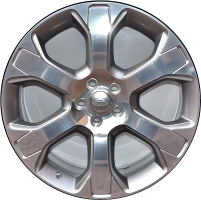 Land Rover Range Rover Evoque 2014-2019 grey polished 20x8 aluminum wheels or rims. Hollander part number ALY72257, OEM part number LR050689.