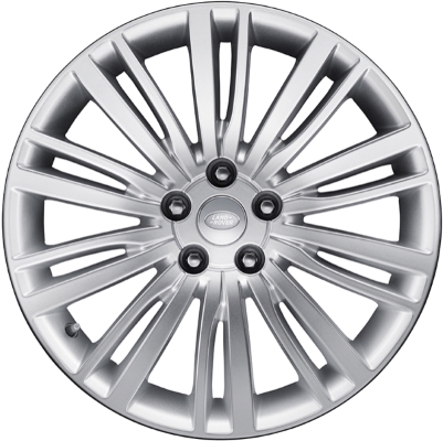 Land Rover Discovery 2017-2020 powder coat silver 20x8.5 aluminum wheels or rims. Hollander part number ALY72289, OEM part number LR081589.