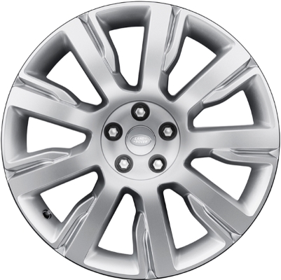 Land Rover Discovery 2017-2020 powder coat silver or charcoal machined 21x9.5 aluminum wheels or rims. Hollander part number ALY72290U/72291, OEM part number LR081582, LR081583.