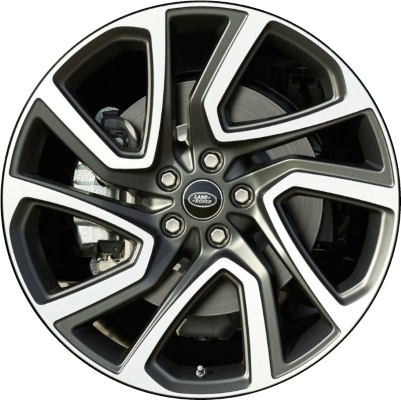 Land Rover Discovery 2017-2020 grey or charcoal machined 22x9.5 aluminum wheels or rims. Hollander part number ALY72295U/72296, OEM part number LR082902, LR082903.