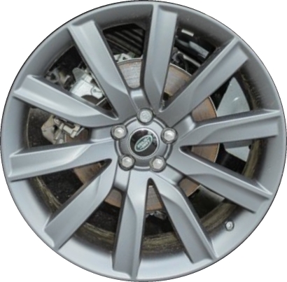 Land Rover Range Rover Velar 2018-2021 powder coat grey or black 21x8.5 aluminum wheels or rims. Hollander part number ALY72306U, OEM part number LR091541, LR091542.
