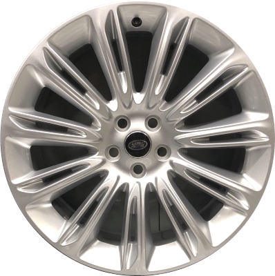 Land Rover Range Rover 2018-2022 powder coat silver 22x9.5 aluminum wheels or rims. Hollander part number ALY72324, OEM part number LR098799.