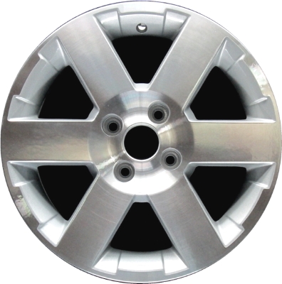 Suzuki Aerio 2005-2007 silver machined 15x6 aluminum wheels or rims. Hollander part number ALY72639, OEM part number 432005985027N.