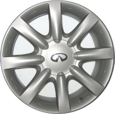 Infiniti M45 2003-2004, Q45 2002-2006 multiple finish options 18x7.5 aluminum wheels or rims. Hollander part number 73664U, OEM part number 40300CR925, 40300AR225.