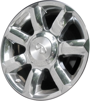Infiniti QX56 2004-2007 chrome 18x8 aluminum wheels or rims. Hollander part number ALY73679, OEM part number 403007S511, 40300-7S511.