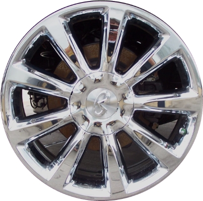 Infiniti QX56 2008-2010 chrome 20x8 aluminum wheels or rims. Hollander part number ALY73698U85HH, OEM part number 40300-ZQ10A.