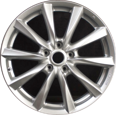 Infiniti G37 2011-2013, Q60 2014-2015 powder coat silver 18x8 aluminum wheels or rims. Hollander part number 73742, OEM part number D03001NL8B, D0C001NL8B.