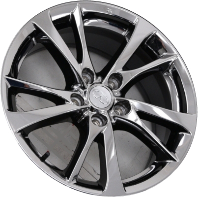 Infiniti Q50 2014-2016 dark chrome 17x7.5 aluminum wheels or rims. Hollander part number ALY73764, OEM part number D0C004GA3A.