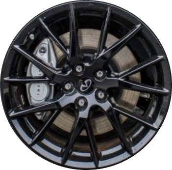 Infiniti Q60 2015 powder coat black 19x8.5 aluminum wheels or rims. Hollander part number ALY73743U45/73772, OEM part number D0C001A35D.