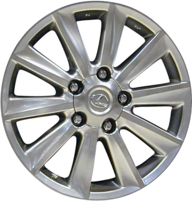 Lexus LX570 2008-2011 powder coat smoked hyper silver 20x8.5 aluminum wheels or rims. Hollander part number ALY74212U78, OEM part number Not Yet Known.