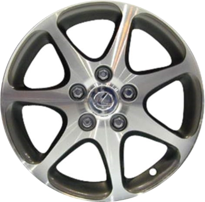 Lexus GS400 1998-2000 dark grey machined 16x7.5 aluminum wheels or rims. Hollander part number ALY74213, OEM part number 426113A091.