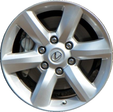 Lexus GX460 2010-2019 powder coat silver 18x7.5 aluminum wheels or rims. Hollander part number ALY74229U20, OEM part number 42611-60870.