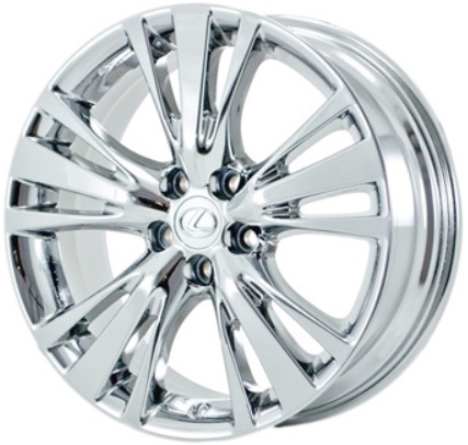 Lexus RX350 2010-2014, RX450H 2010-2014 chrome 19x7.5 aluminum wheels or rims. Hollander part number 74254U95, OEM part number Not Yet Known.