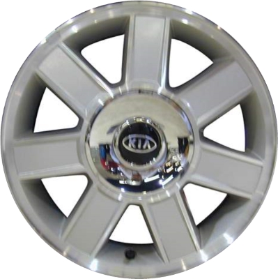 KIA Magentis 2001-2006, Optima 2001-2006 powder coat silver 15x6 aluminum wheels or rims. Hollander part number 74564, OEM part number 529103C420.