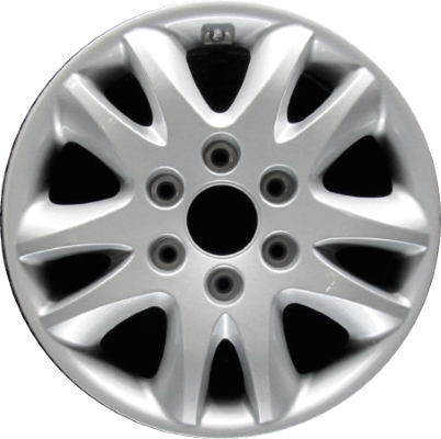KIA Sedona 2006-2011 powder coat silver 17x6.5 aluminum wheels or rims. Hollander part number ALY74582, OEM part number 529104D260.