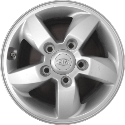 KIA Sorento 2006-2010 powder coat silver 16x7 aluminum wheels or rims. Hollander part number ALY74587A20, OEM part number 529103E600, 529103E650.
