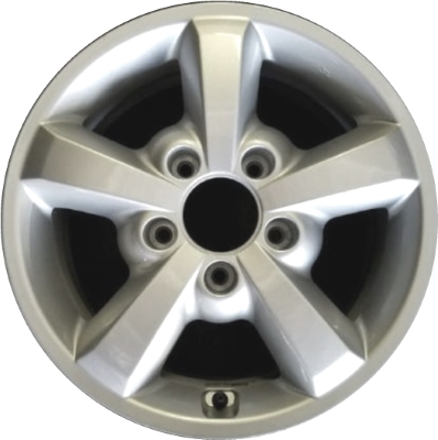 KIA Sorento 2007-2010 powder coat silver 17x7 aluminum wheels or rims. Hollander part number ALY74596, OEM part number 529103E752.