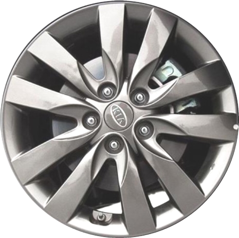 KIA Forte 2010-2013 powder coat silver or charcoal 17x7 aluminum wheels or rims. Hollander part number ALY74669/74647, OEM part number 529101M360, 529101M350.