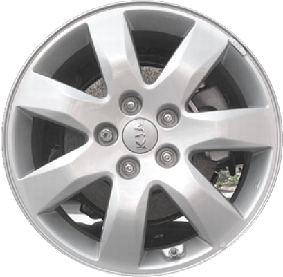 KIA Sorento 2011-2013 powder coat silver 17x7 aluminum wheels or rims. Hollander part number ALY74632, OEM part number 529102P175.