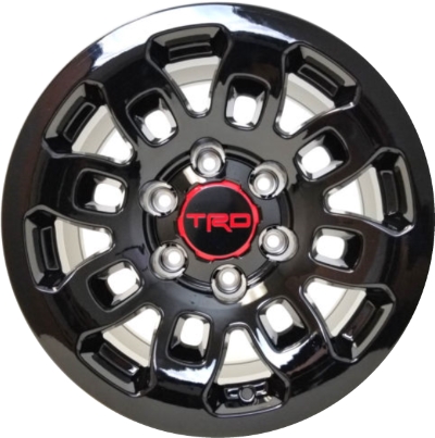 Toyota Tacoma 2017-2020 powder coat black 16x7 aluminum wheels or rims. Hollander part number ALY75210, OEM part number PT7583517002, PT2803517002.
