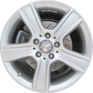 Mercedes-Benz C300 2010-2011, C350 2010-2011 powder coat silver 17x7.5 aluminum wheels or rims. Hollander part number 85099, OEM part number 2044012702.