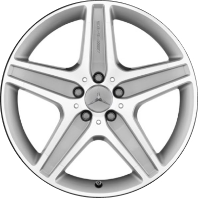 Mercedes-Benz GLK250 2014-2015 grey machined 19x7.5 aluminum wheels or rims. Hollander part number ALY85119, OEM part number 2044010804.