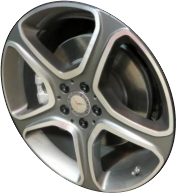 Mercedes-Benz GLK250 2014-2015 grey machined 19x7.5 aluminum wheels or rims. Hollander part number ALY85120, OEM part number 2044010204.