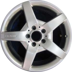 Mercedes-Benz CLK500 2005-2006, CLK550-2007, SLK280-2006-2008, SLK350-2005-2008 powder coat hyper silver 17x7.5 aluminum wheels or rims. Hollander part number 65355U78, OEM part number 1714011402.