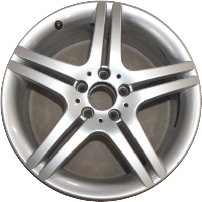 Mercedes-Benz SLK350 2011 powder coat silver 18x7.5 aluminum wheels or rims. Hollander part number ALY85160, OEM part number 2034015502.