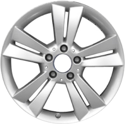 Mercedes-Benz SLK300 2010-2011, SLK350 2011 powder coat silver 17x7.5 aluminum wheels or rims. Hollander part number 85164, OEM part number 1714013702.