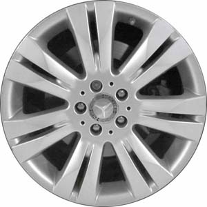 Mercedes-Benz S400 2010, S450 2010 powder coat silver 18x8.5 aluminum wheels or rims. Hollander part number 85171, OEM part number 2214017402.