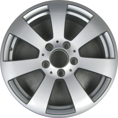 Mercedes-Benz C230 2008-2009, C250 2010-2011 powder coat silver 16x7 aluminum wheels or rims. Hollander part number 85200, OEM part number 2044011102.