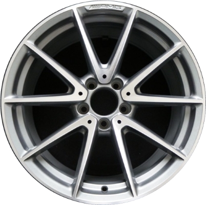 Mercedes-Benz C63 2017-2019 grey machined 18x9 aluminum wheels or rims. Hollander part number ALY85520, OEM part number 20540157007X21.
