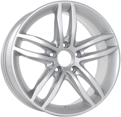 Mercedes-Benz C250 2012-2014, C300 2012-2014, C350 2012-2013 powder coat silver 17x7.5 aluminum wheels or rims. Hollander part number 85227, OEM part number 2044017802.