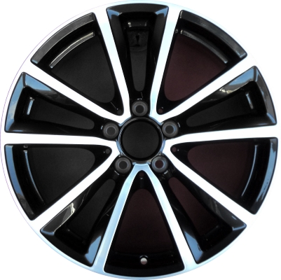 Mercedes-Benz B250 2013-2015 black machined 18x7.5 aluminum wheels or rims. Hollander part number ALY85325, OEM part number 2464011602.
