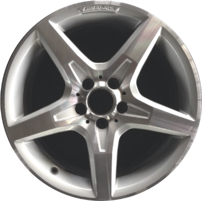 Mercedes-Benz SLK250 2012-2015, SLK300 2016, SLK350 2012-2016 silver machined 18x7.5 aluminum wheels or rims. Hollander part number 85248, OEM part number 1724012602.