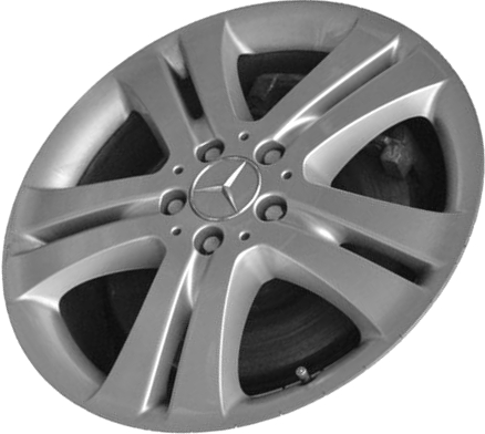 Mercedes-Benz ML450 2010-2011 powder coat silver 19x8 aluminum wheels or rims. Hollander part number ALY85265, OEM part number 1684014802.