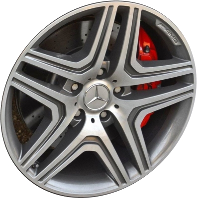 Mercedes-Benz GL63 2013-2016 grey machined 21x10 aluminum wheels or rims. Hollander part number ALY85365U30, OEM part number 16640114007X21.