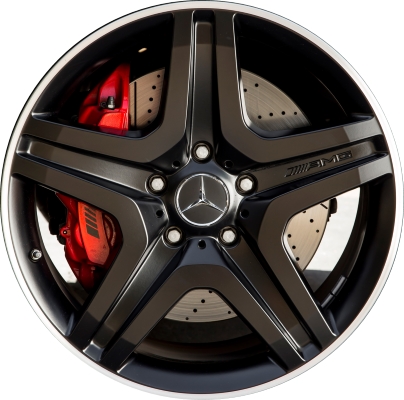 Mercedes-Benz G63 2013-2018, G65 2016-2018 powder coat black 20x9.5 aluminum wheels or rims. Hollander part number 85327U/85630, OEM part number 46340127027X36, 46340127027X43.
