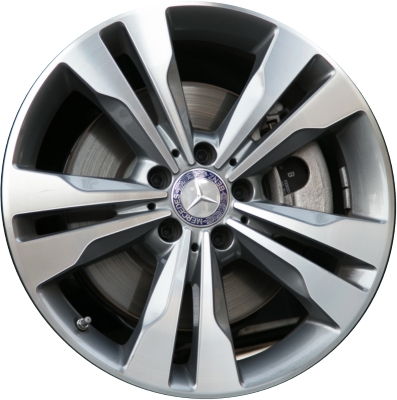 Mercedes-Benz CLA250 2014-2019 grey machined 18x7.5 aluminum wheels or rims. Hollander part number ALY85336, OEM part number 2464011202, 24640104007X21.