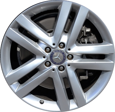 Mercedes-Benz GL350 2013-2016, GL450 2013-2016, GLS450 2019 powder coat silver 19x8.5 aluminum wheels or rims. Hollander part number 85361, OEM part number 1664011302.