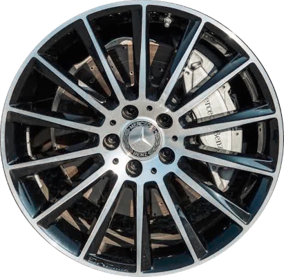 Mercedes-Benz C300 2015-2023, C300d 2016, C400 2015 black machined 19x7.5 aluminum wheels or rims. Hollander part number 85374U45, OEM part number 20540113007X23.