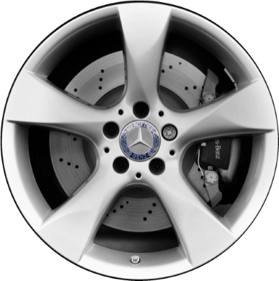Mercedes-Benz SLK250 2012-2014, SLK350 2012-2016 powder coat silver 18x7.5 aluminum wheels or rims. Hollander part number 85250, OEM part number 1724010000, 1724011002.