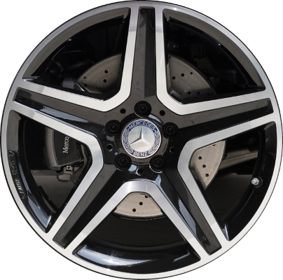 Mercedes-Benz GLA250 2015-2017 black machined 19x8 aluminum wheels or rims. Hollander part number ALY85384U45, OEM part number Not Yet Known.